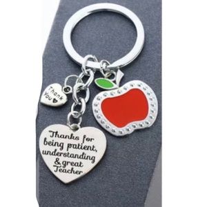 Teacher Keychain charm Engraved gift thank you educator jewelry